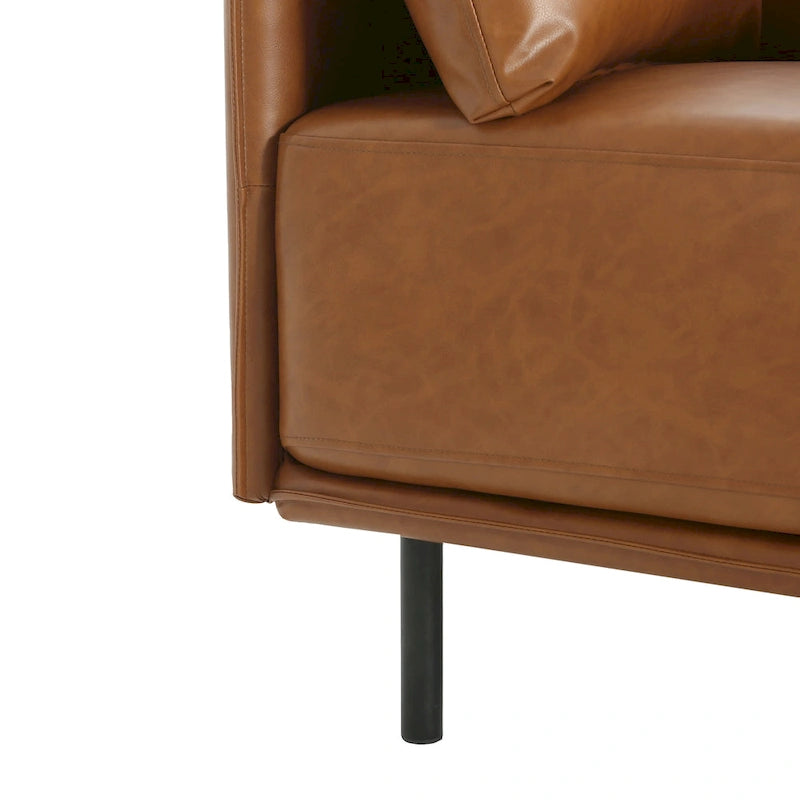Brown 39.17  Accent Chair with Metal Legs