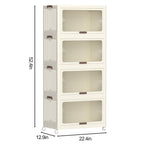 4 Tier Plastic Storage Bins with Lids,Stackable Storage Containers with Wheels, Folding Storage Boxes, Collapsible Storage Bins