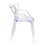 Clear Acrylic Open Back Dining Arm Chair