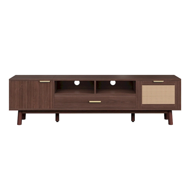 Wood TV Stand for 75  TVs, Modern TV Cabinet for Living Room
