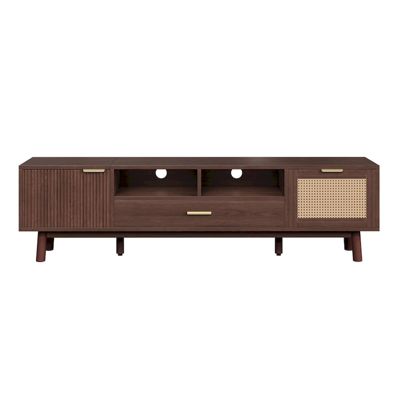 Wood TV Stand for 75  TVs, Modern TV Cabinet for Living Room