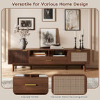Wood TV Stand for 75  TVs, Modern TV Cabinet for Living Room
