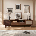 Wood TV Stand for 75  TVs, Modern TV Cabinet for Living Room