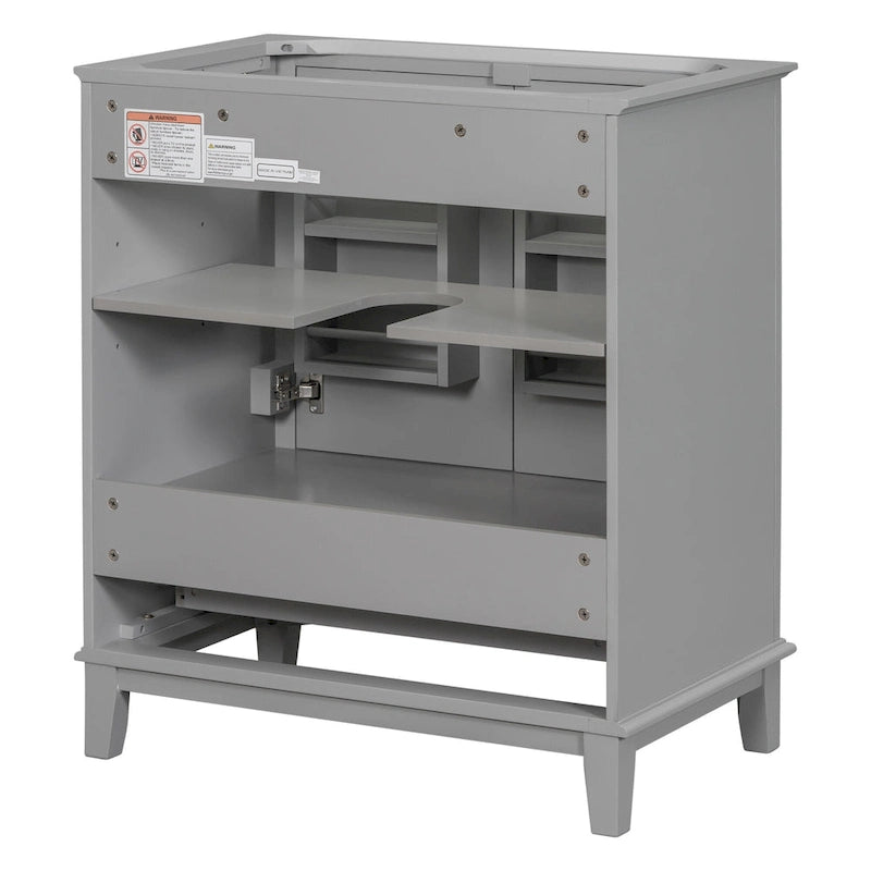 30  Bathroom Floor Storage Cabinet, Bathroom Vanity With Doors, Drawers, Adjustable Shelf Bathroom Cabinet