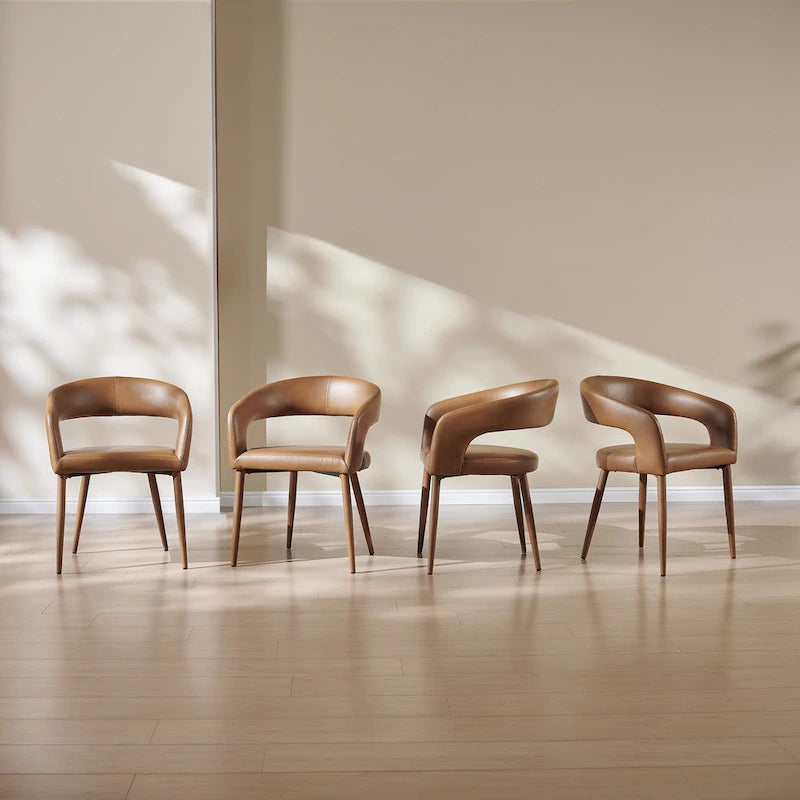 Modern Fort PU Leather Upholstered Dining Chair (Set of 4)