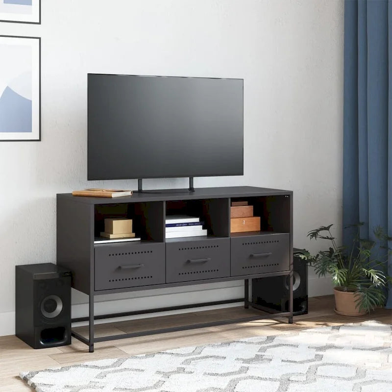TV Stand Entertainment Center Media Unit Living Room Furniture Steel - 15.4 x 39.6 x 23.8