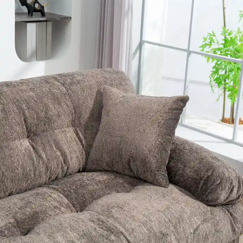 84  Upholstered 3-Seater Sofa with Memory Foam & Comfort Pillows