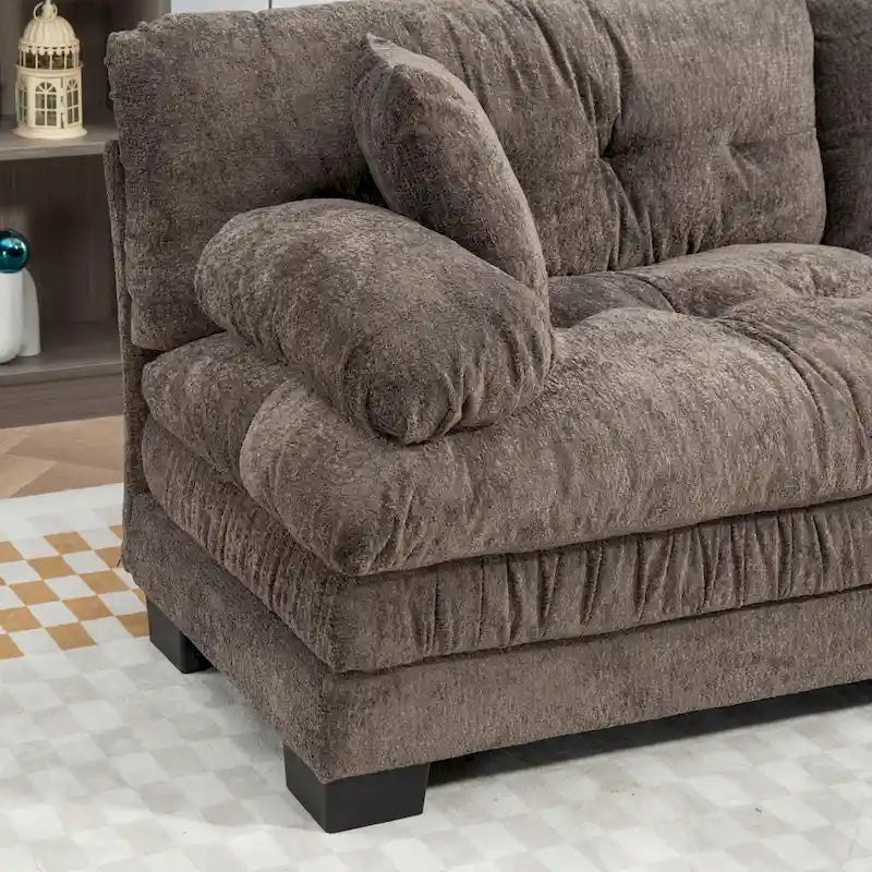 84  Upholstered 3-Seater Sofa with Memory Foam & Comfort Pillows