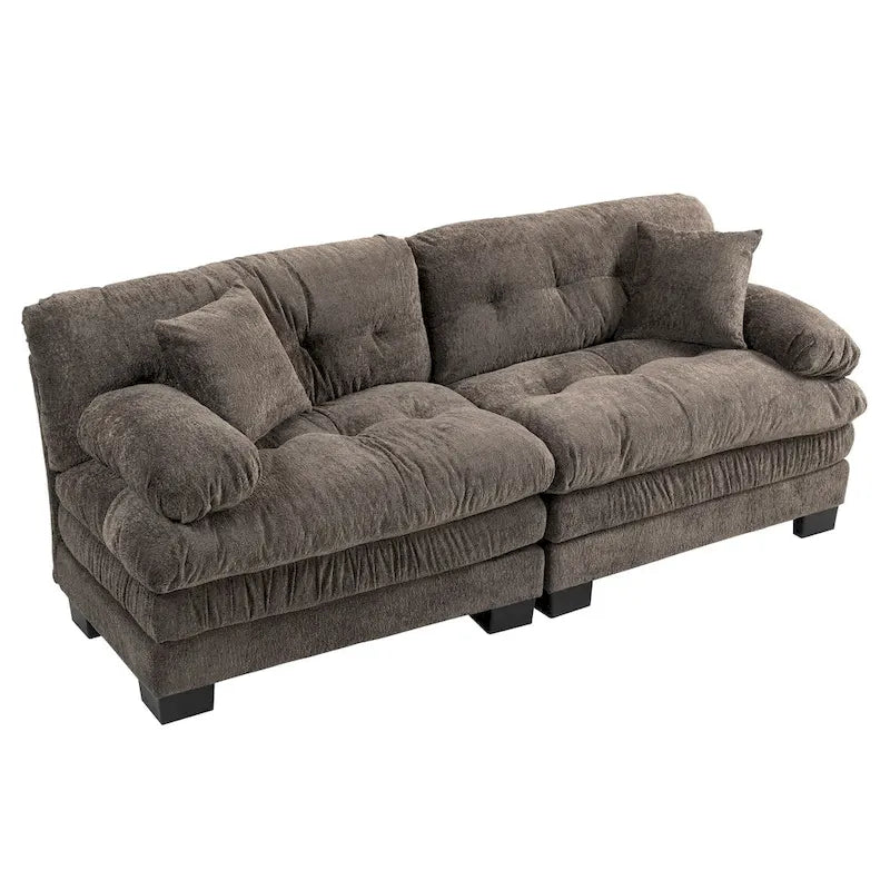 84  Upholstered 3-Seater Sofa with Memory Foam & Comfort Pillows
