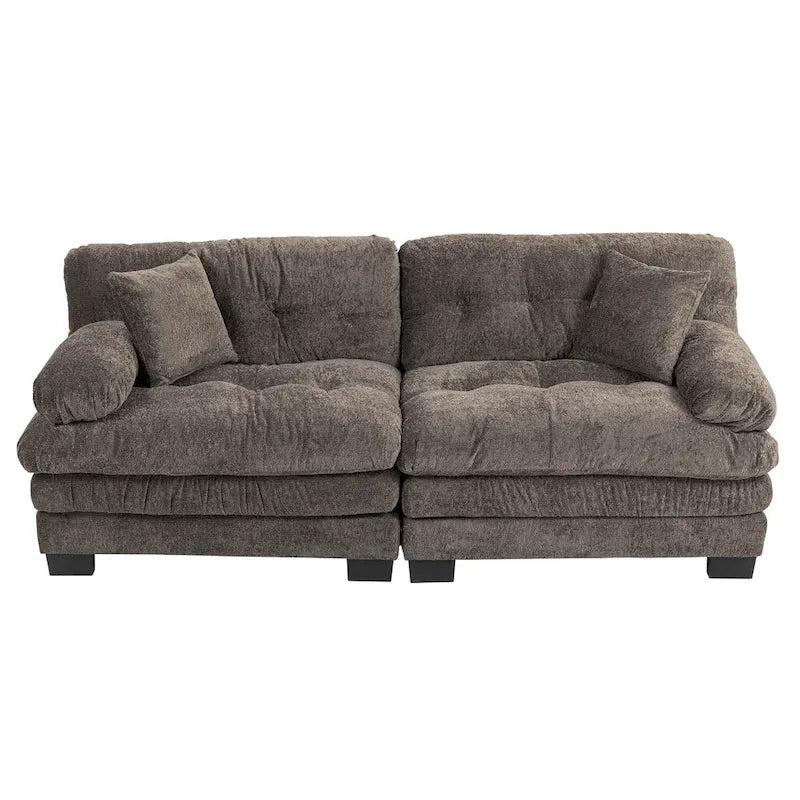 84  Upholstered 3-Seater Sofa with Memory Foam & Comfort Pillows