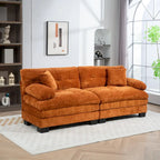 84  Upholstered 3-Seater Sofa with Memory Foam & Comfort Pillows