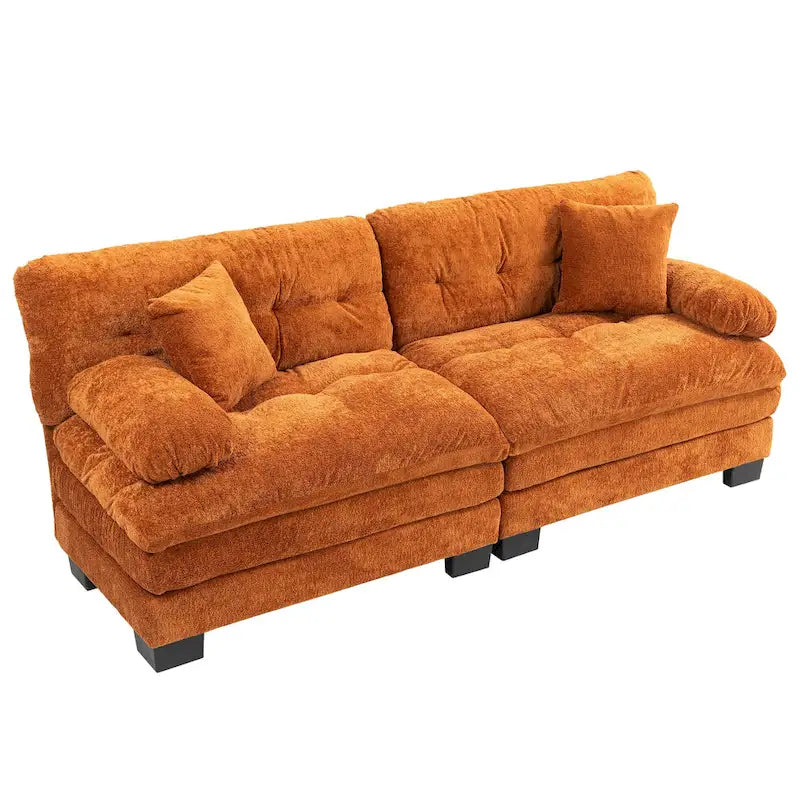 84  Upholstered 3-Seater Sofa with Memory Foam & Comfort Pillows