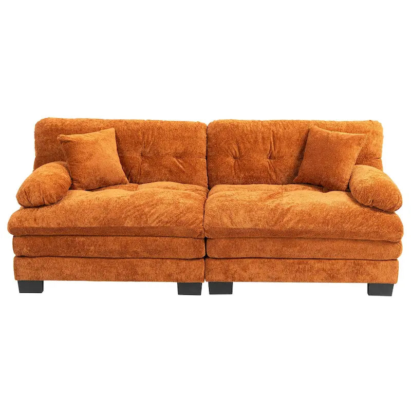 84  Upholstered 3-Seater Sofa with Memory Foam & Comfort Pillows