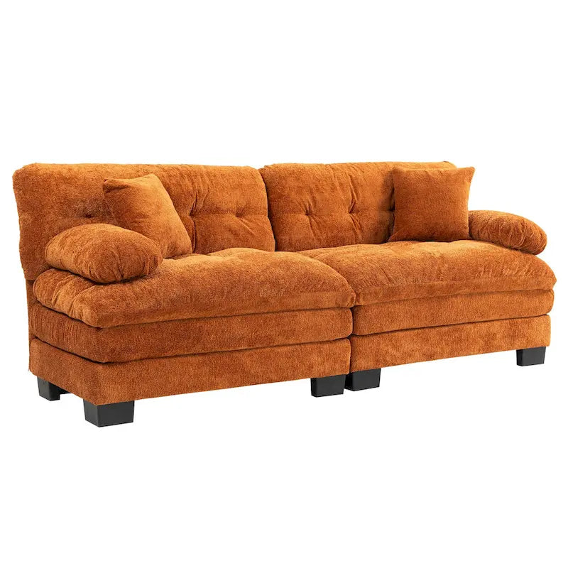 84  Upholstered 3-Seater Sofa with Memory Foam & Comfort Pillows