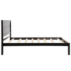 Black Pine Wood Twin Platform Bed Frame with Headboard - Wood Slat Support, No Box Spring Needed, Space-Saving Design