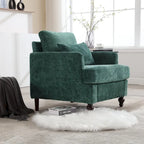 Emerald Modern 29.53  Chenille Upholstered Arm Chair with Solid Wood Frame and Pillows