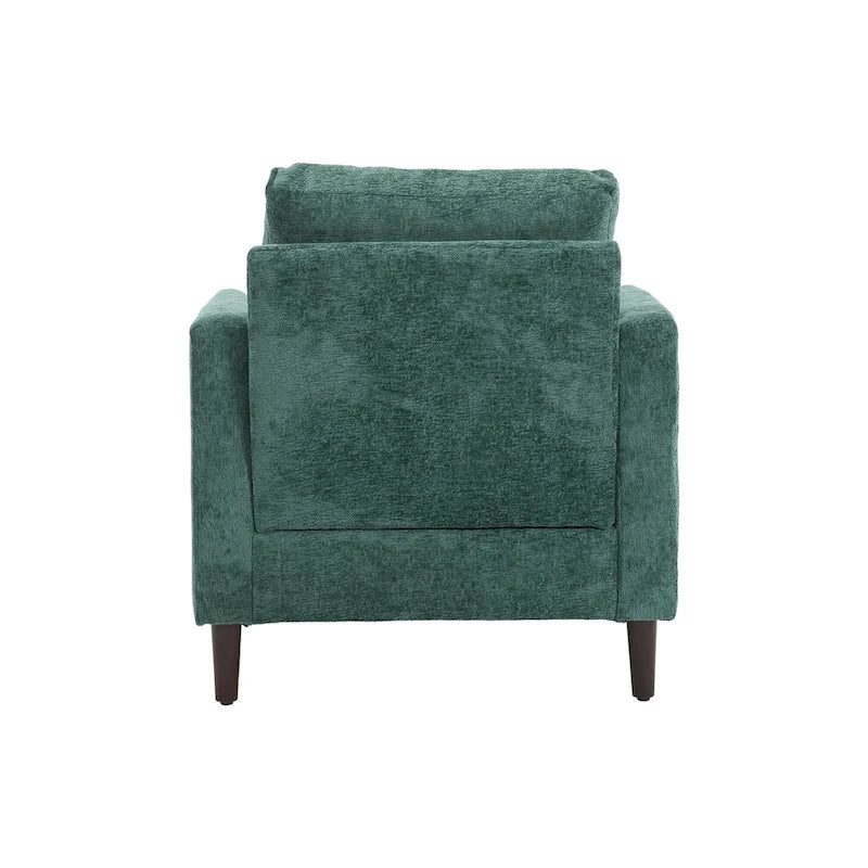 Emerald Modern 29.53  Chenille Upholstered Arm Chair with Solid Wood Frame and Pillows