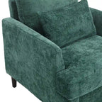 Emerald Modern 29.53  Chenille Upholstered Arm Chair with Solid Wood Frame and Pillows