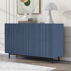 Modern Wave Pattern Storage Cabinet with 2 Doors, 2 Drawers and Adjustable Shelves