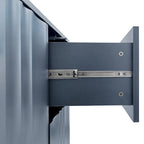 Modern Wave Pattern Storage Cabinet with 2 Doors, 2 Drawers and Adjustable Shelves