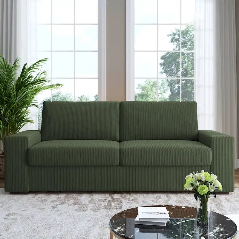 Classic Corduroy Sofa Couch 2-Seater Upholstered Couch