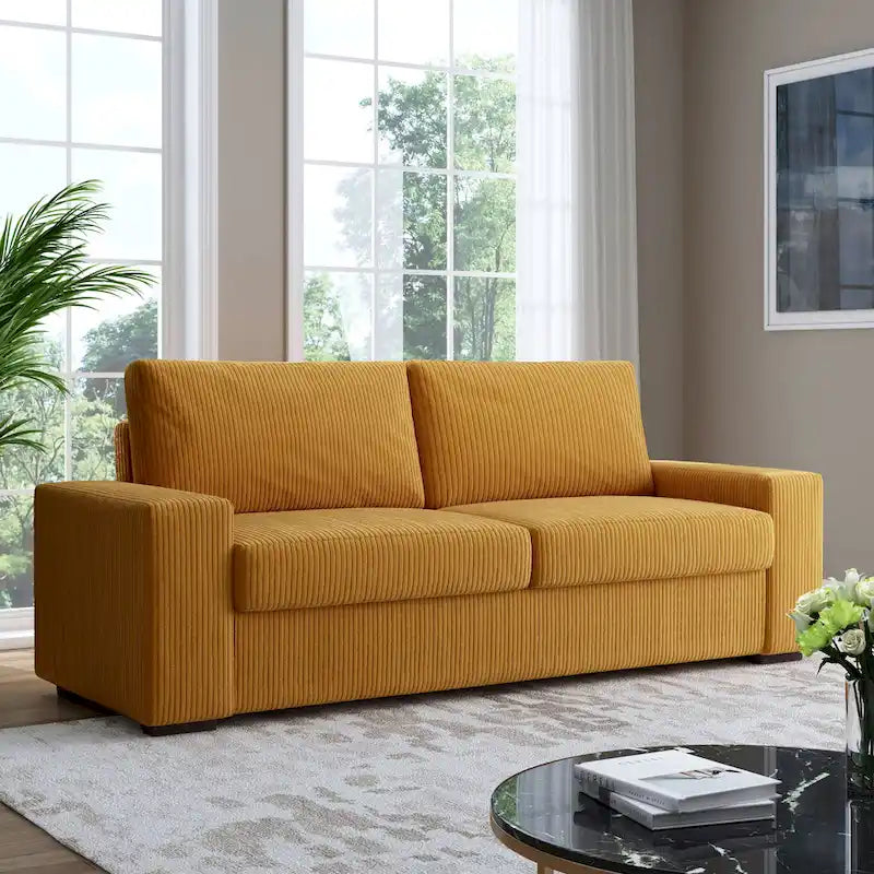 Classic Corduroy Sofa Couch 2-Seater Upholstered Couch