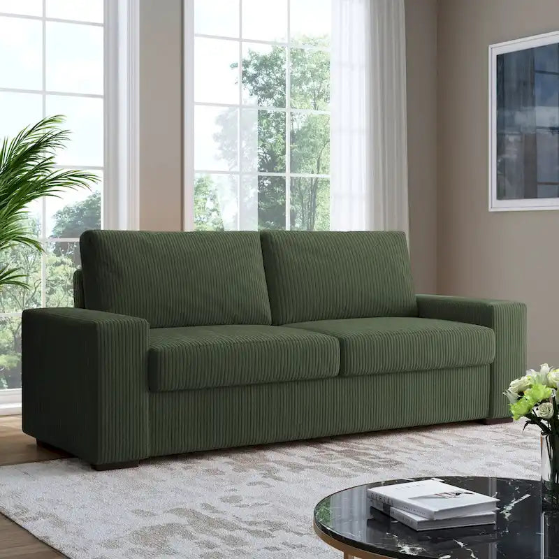 Classic Corduroy Sofa Couch 2-Seater Upholstered Couch