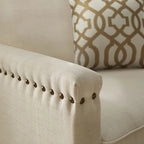 Stoddard Ivory Fabric Chair with Nailhead Trim Artisan