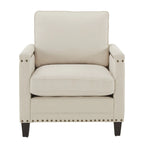 Stoddard Ivory Fabric Chair with Nailhead Trim Artisan