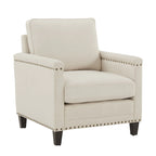 Stoddard Ivory Fabric Chair with Nailhead Trim Artisan