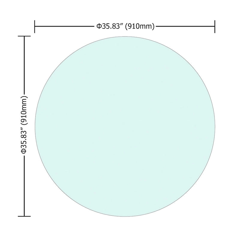 Round Tempered Glass Table Top Clear Glass Thick Round Polished Edge