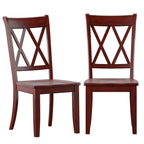 Ronda Double X Back Wood Dining Chairs (Set of 2)