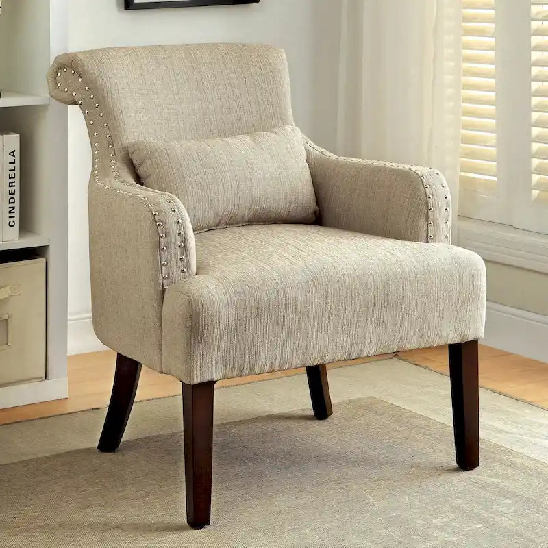 Nyer Contemporary Fabric Upholstered Accent Chair