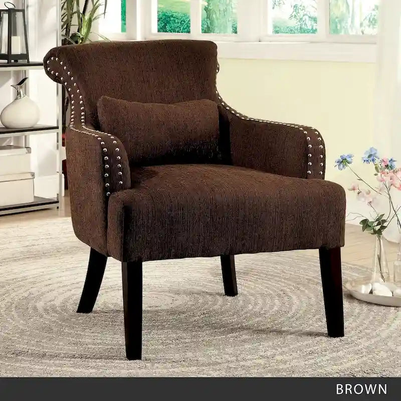 Nyer Contemporary Fabric Upholstered Accent Chair