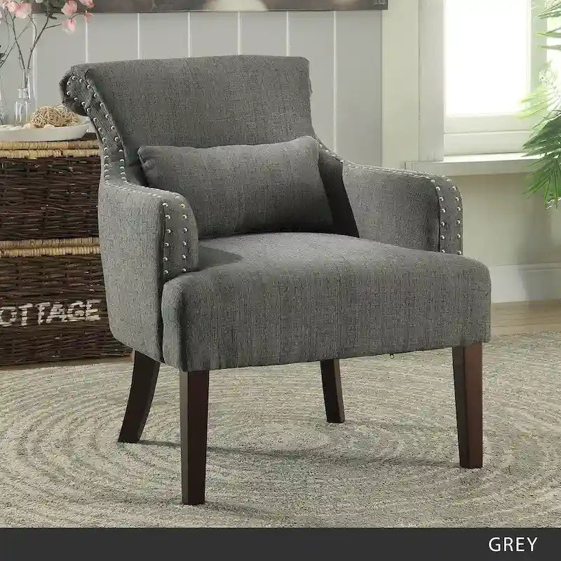 Nyer Contemporary Fabric Upholstered Accent Chair