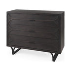 Contemporary Dark Oval Accent Cabinet - 31.8898  H x 15.9449  W x 39.9606  D