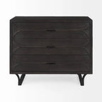 Contemporary Dark Oval Accent Cabinet - 31.8898  H x 15.9449  W x 39.9606  D