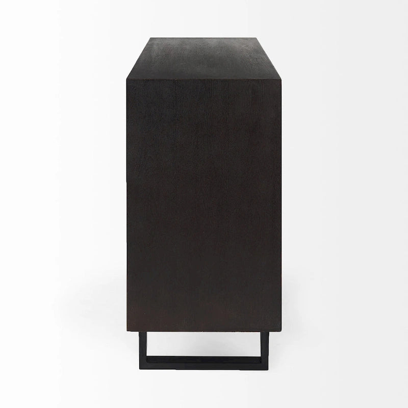 Contemporary Dark Oval Accent Cabinet - 31.8898  H x 15.9449  W x 39.9606  D
