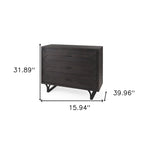 Contemporary Dark Oval Accent Cabinet - 31.8898  H x 15.9449  W x 39.9606  D