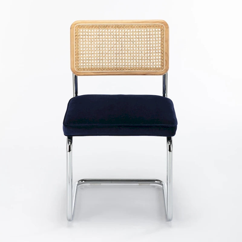 Latham Cane Back Velvet Side Chair (Set of 2)