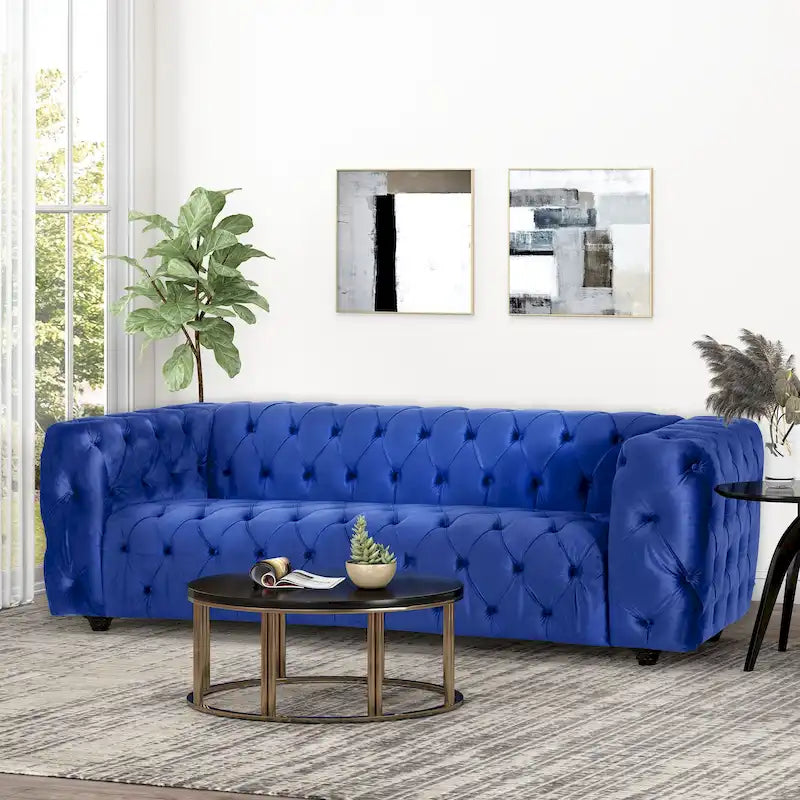 Sagewood Transitional Deeply Tufted Sofa