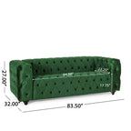 Sagewood Transitional Deeply Tufted Sofa