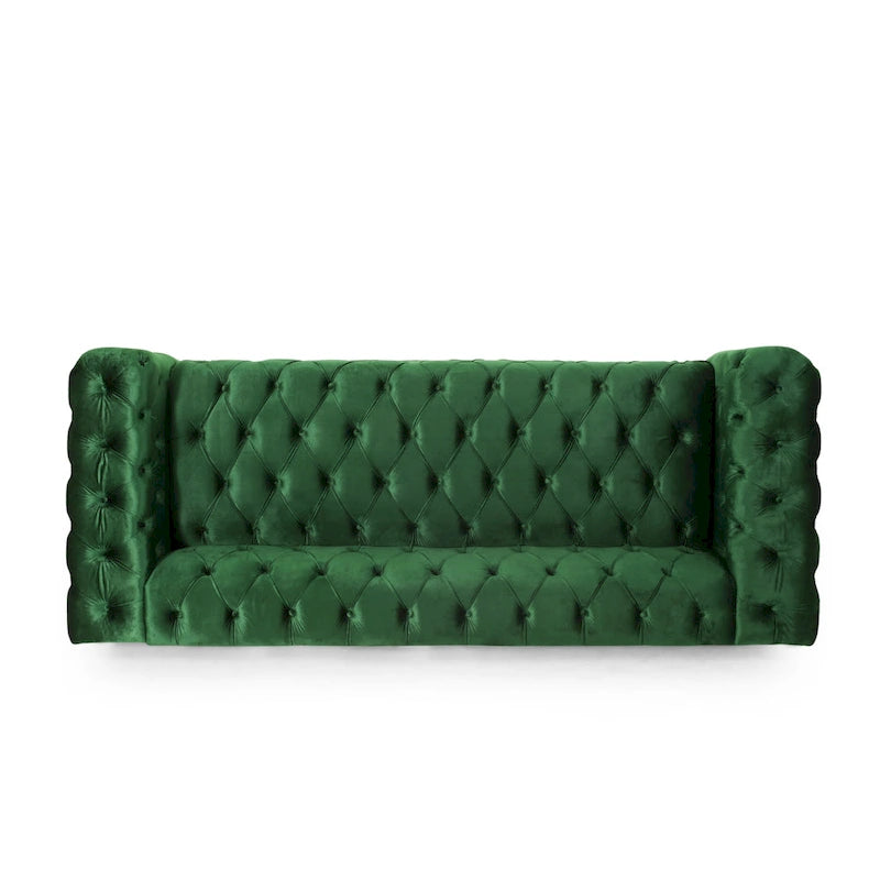 Sagewood Transitional Deeply Tufted Sofa