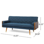 Jalon Mid-century Modern Tufted Fabric Sofa