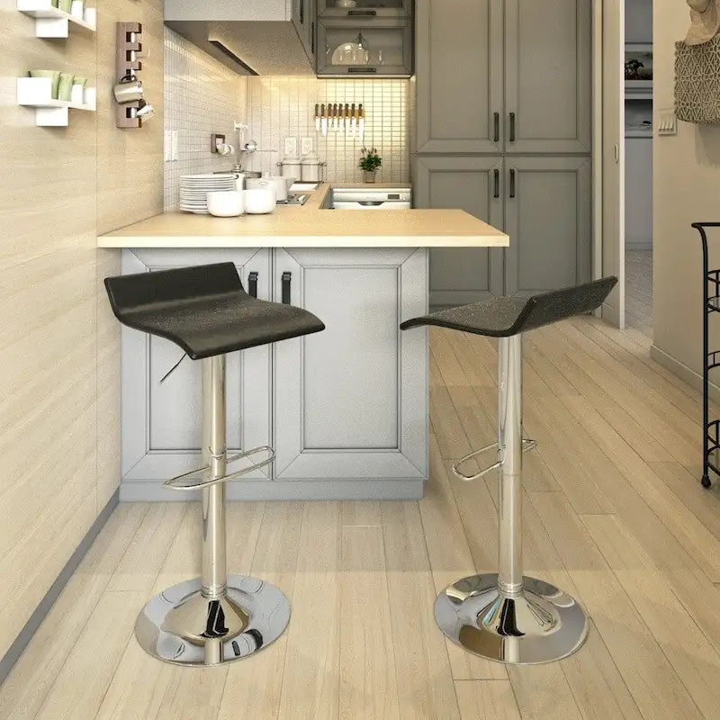 Blaine Chrome Air Lift Adjustable Swivel Stools (Set of 2)