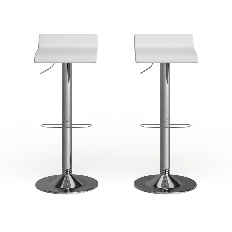 Blaine Chrome Air Lift Adjustable Swivel Stools (Set of 2)
