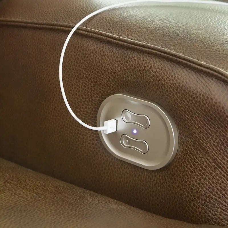 Signature Design  Francesca Auburn 2 Seat Power Reclining Sofa with Adjustable Headrest - 84 W x 41 D x 42 H