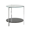 Roti Chrome End Table with Glass Top  Modern