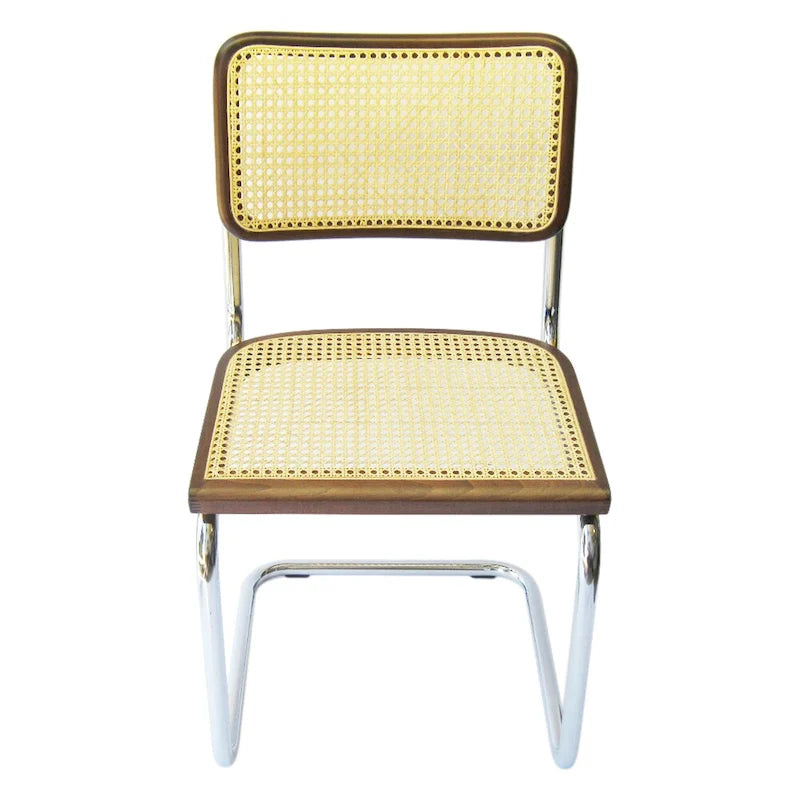 Cesca Cane Dining Chair in Chrome and Walnut