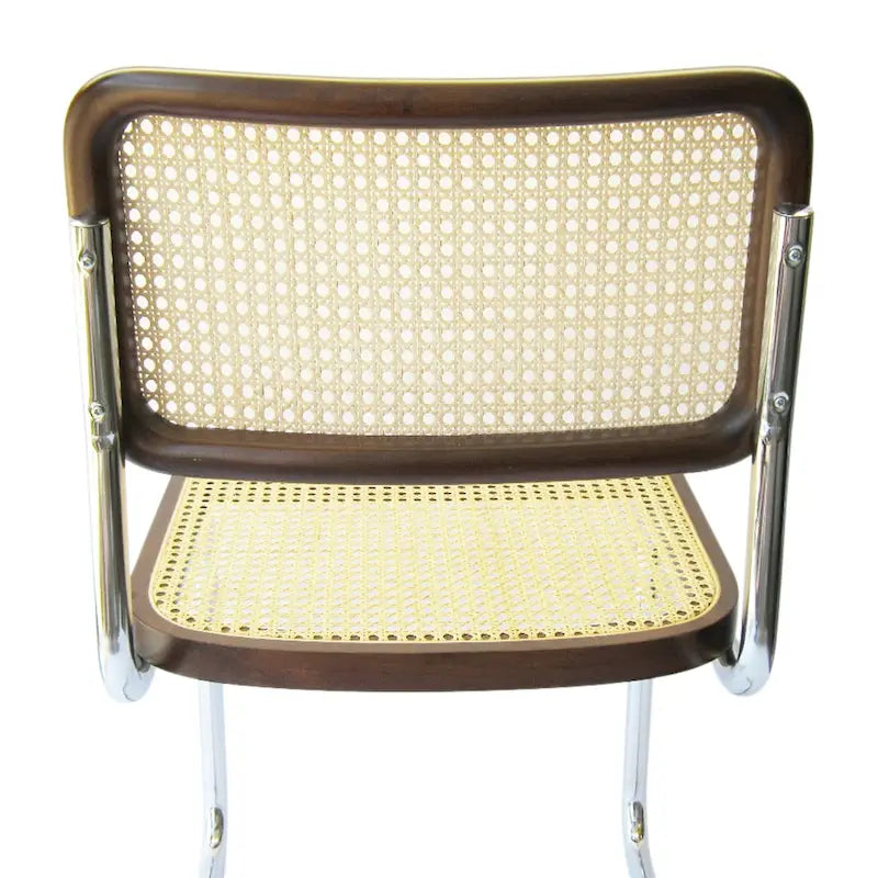 Cesca Cane Dining Chair in Chrome and Walnut